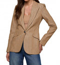 Chamberlain Pinstripe Blazer In Tan / Charcoal Stripe