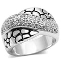 Rhodium Brass Ring with AAA Grade CZ in Clear