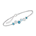 Ross-Simons Tonal Blue Topaz Bubble Bracelet in Sterling Silver