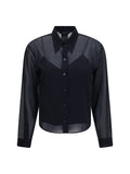 Gucci Women Stretch Silk Chiffon Shirt
