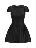 Self-Portrait Women Short Taffeta Dress With Collar