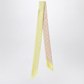 Gucci Slim Silk Scarf With Gg Motif In Pink And Yellow Women
