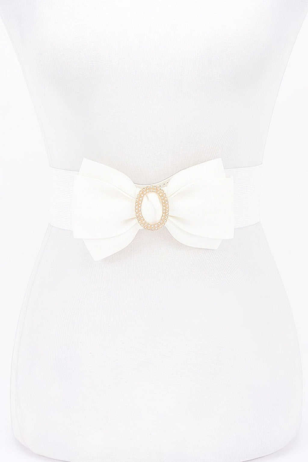 Rhinestone Bow Buckle Stretch Belt