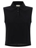 Saint Laurent Women 'Cassandre' Embroidered Polo Shirt