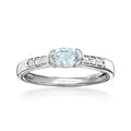 Ross-Simons Aquamarine and . White Zircon Ring in Sterling Silver