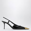 Saint Laurent Jeanne Slingback Pumps In Smooth Black Leather Women