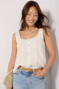 Women's Stripe Square Neck Tank Top