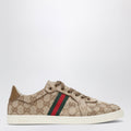 Gucci Stretch Sneakers In Beige Sand Gg Canvas Women