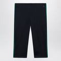 Gucci Ribbed Cotton Jersey Pants With Web, Blue Japan Women