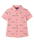Andy & Evan Car Print Knit Button-Down Shirt