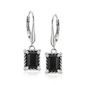 Ross-Simons Onyx Drop Earrings With White Topaz in Sterling Silver