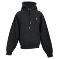Ami Paris Ami De Coeur Small Logo Hoodie in Black Cotton
