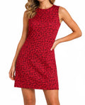 Leopard Print Mini Dress In Cheetah Brocade