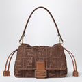 Fendi Medium Baguette Mumsâ€ Bag In Woven Raffia With Ff Sellier Embroidery Women