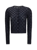 Gucci Women Gg All-Over Viscose Crepe Cardigan
