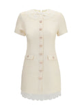 Self-Portrait Women Tailored Mini Dress With Bouclé Lace Inserts