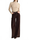 Nce Corduroy Wide Leg Pants In Americano Brown