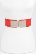 Rhinestone Metal Buckle Stretch Belt
