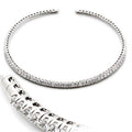 Rhodium Brass Necklace with AAA Grade CZ in Clear