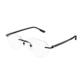 Montblanc Eyeglasses Round Rimless, Black Frame And Clear Demo Lens Lens Mb0186O001
