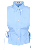 Miu Miu Women Sleeveless Poplin Shirt