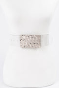 Vintage Metal Buckle Clear Belt