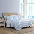 Nautica Seafront Stripe Blue Full/Queen Quilt Set