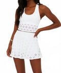 Yara Top In White Magnolia Eyelet