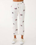 Playa Crop Terry Pant In Coconut Disney Half Drop