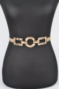 Hammered Metal Buckle Plus Size Stretch Belt