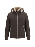 Brunello Cucinelli Men Nylon Down Jacket With Removable Hood