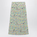 Valentino Multicolored Pleated Silk Midi Skirt Women
