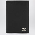Valentino Garavani Black Vlogo Grained Leather Card Holder Men