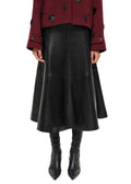Ryma Leather Midi Skirt In Black