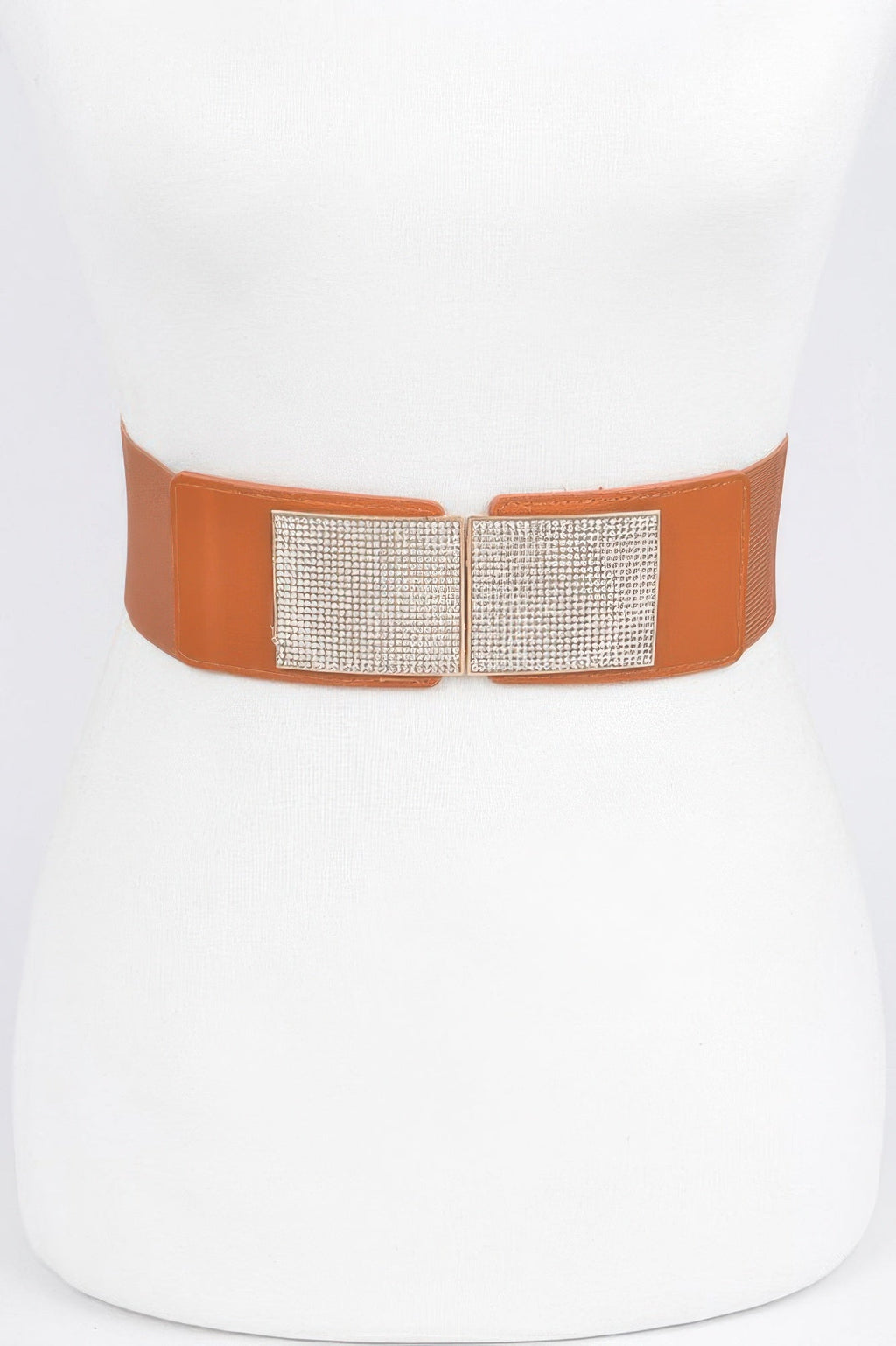 Rhinestone Metal Buckle Stretch Belt