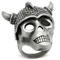 Antique Silver White Metal Ring with Top Grade Crystal in Black Diamond