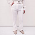 A.L.C. WHITE HIGH WAISTED TROUSERS WITH BELT - SIZE 4