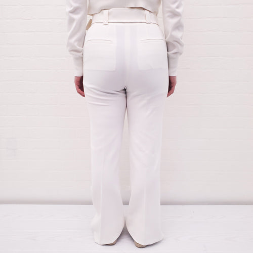 A.L.C. WHITE HIGH WAISTED TROUSERS WITH BELT - SIZE 4