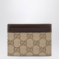 Gucci Essence Classic Card Holder In Brown Gg Canvas Men