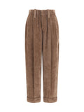 Brunello Cucinelli Women Elasticated Viscose And Cashmere Pants