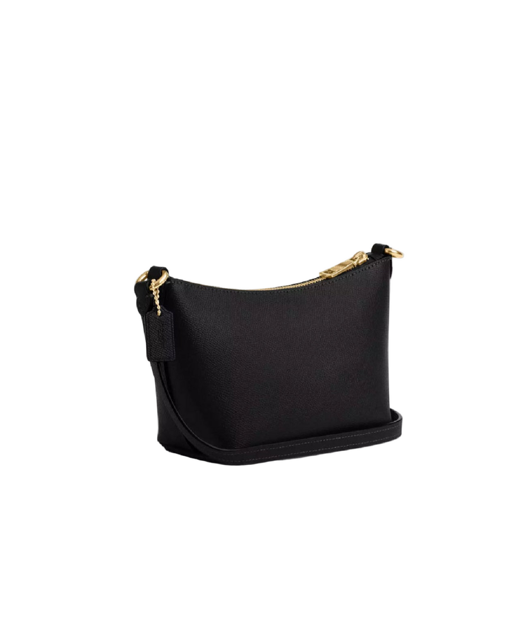 NWT Coach Small Zip Top Crossbody Leather Bag In Black