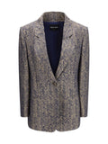 Giorgio Armani Women Single-Breasted Jacket Cchevron Jacquard Viscose