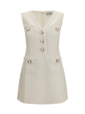 Self-Portrait Women Sleeveless Bouclé Mini Dress