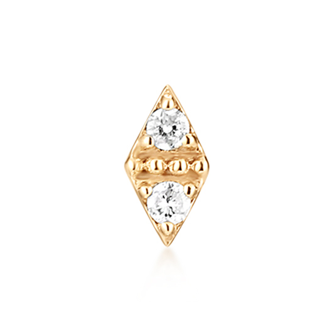 ADELE | Single Diamond Threadless Flatback Earring