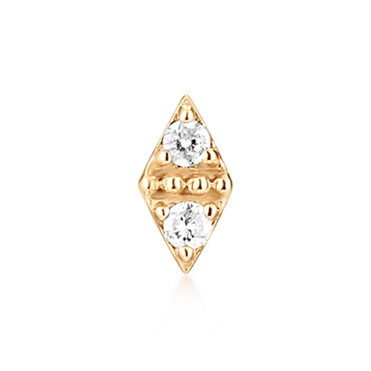 ADELE | Single Diamond Threadless Flatback Earring