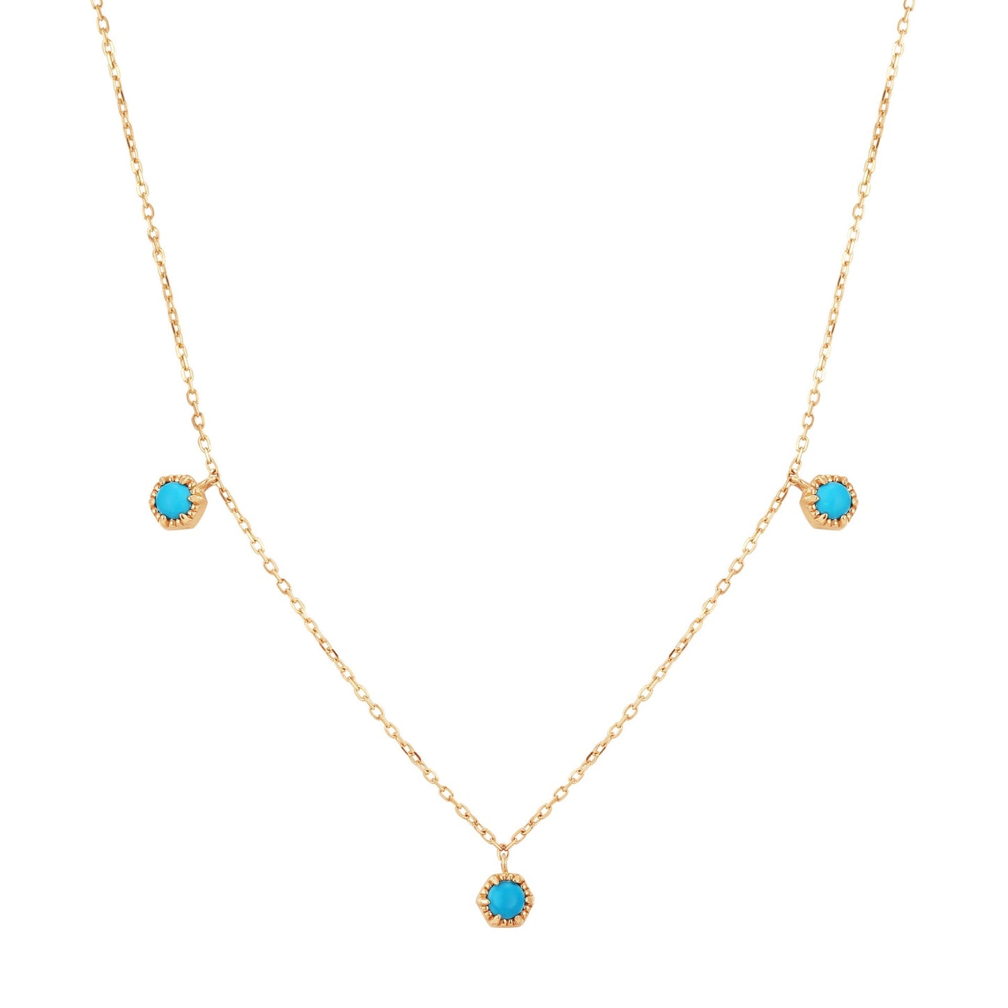 AMINA | Turquoise 3-Stone Station Necklace