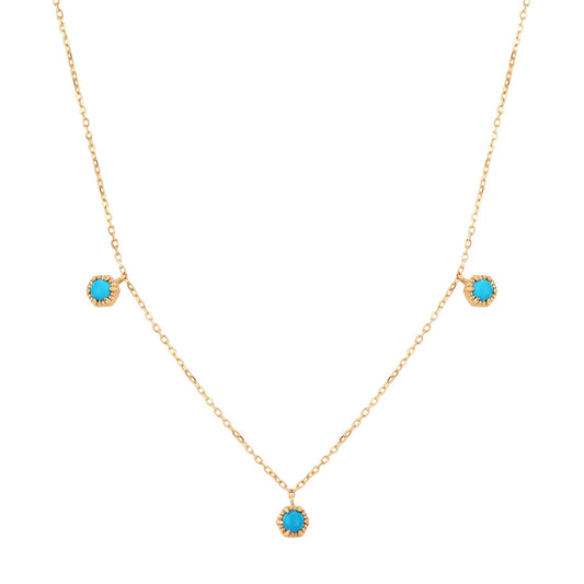 AMINA | Turquoise 3-Stone Station Necklace