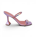 AMINA MUADDI PURPLE HEELS WITH RAINBOW CRYSTAL DETAIL - SIZE 41