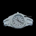 AP Royal Oak Fully Iced Out White Dial Black Arabic Numerals Diamond Bezel Moissanite Diamond Bracelet