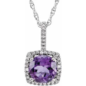 Birthstone & Diamond Necklace